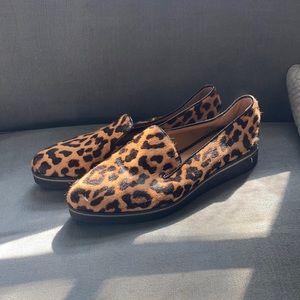 size 5.5 Franco Sarto genuine leather, cowhide leopard print slip-on